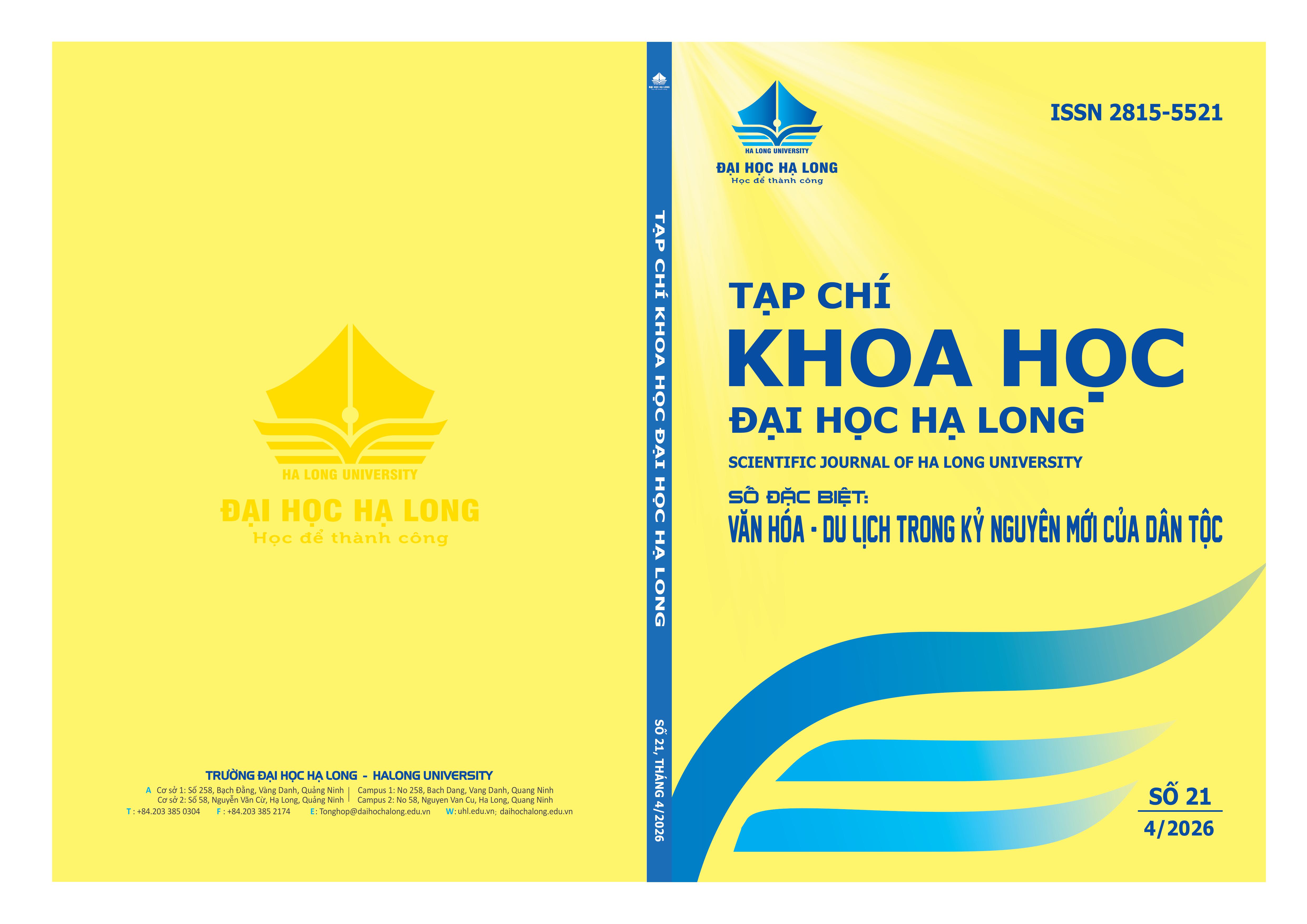					View Vol. 21 (2026): Số đặc biệt: Văn hoá - Du lịch trong kỉ nguyên mới của dân tộc
				