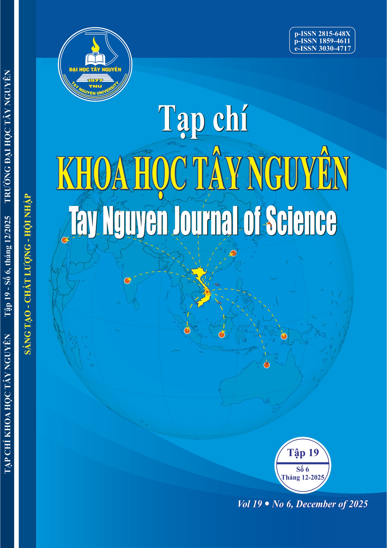 					Xem Tập 19 Số 6 (2025): (Vol.19 No.6/2025) Tạp chí Khoa học Tây Nguyên (TNJoS)
				