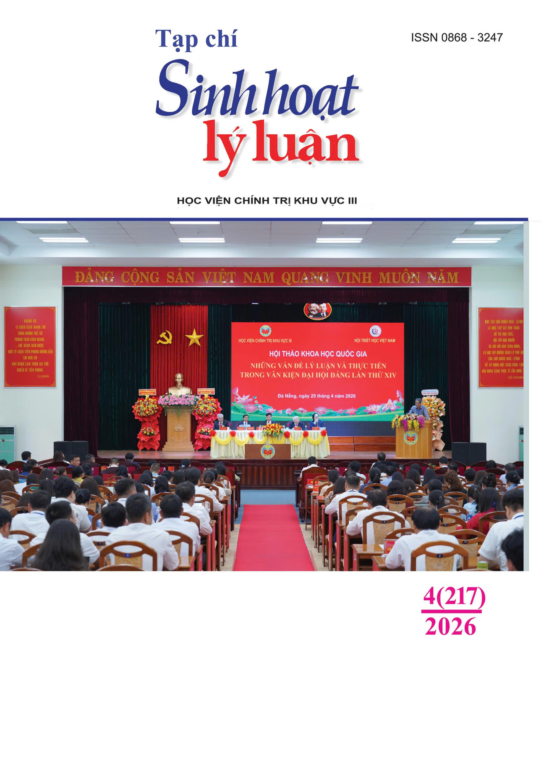 					Xem Tập 217 Số 4 (2026): Tạp chí Sinh hoạt lý luận, số 4 (217), 2026
				