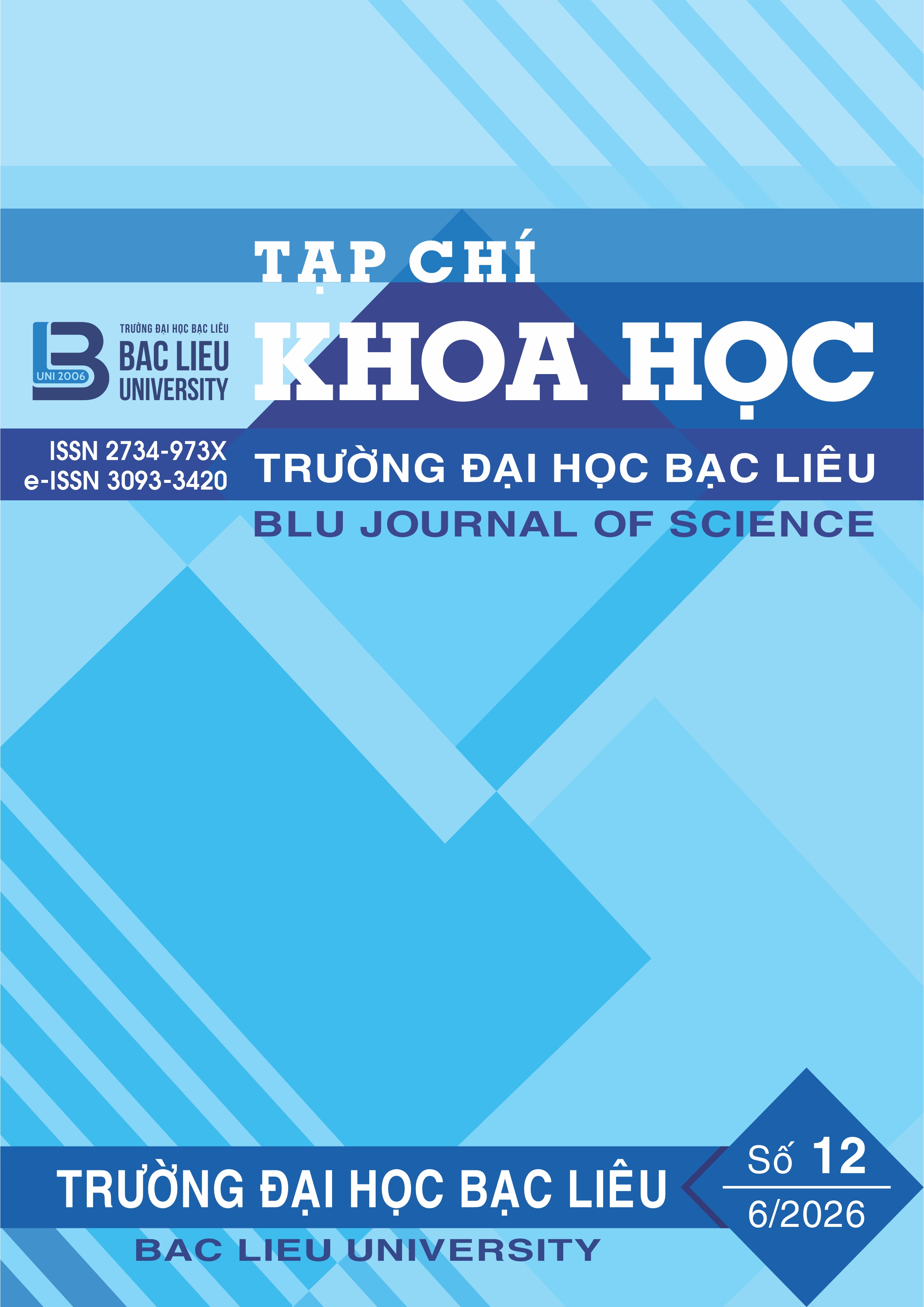 					View No. 12 (2026): Tạp chí khoa học Trường Đại học Bạc Liêu
				
