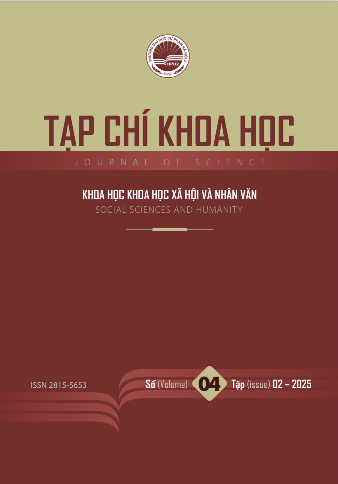 					Xem Tập 2 Số 04 (2025): Tạp chí Khoa học Trường ĐHSP Hà Nội 2: Chuyên san KHXH&NV
				