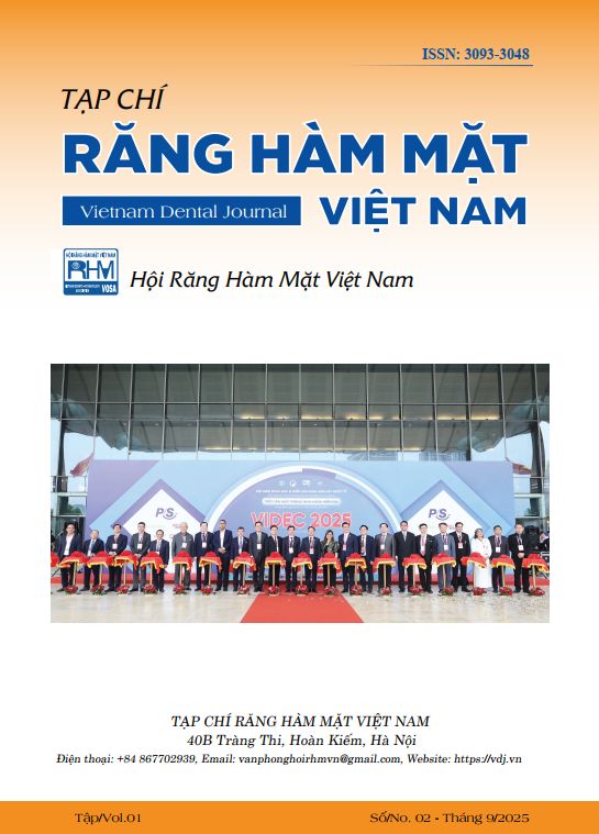 					Xem Tập 1 Số 2 (2026): TẠP CHÍ RĂNG HÀM MẶT VIỆT NAM TẬP 1- SỐ 02
				